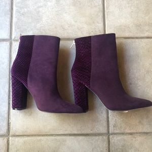 Purple snake skin boots